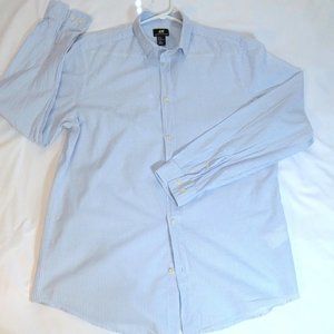 Mens Shirt H&M Blue White Pin Stripe Button Down